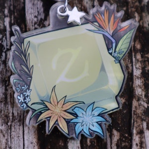 Acrylic CHARM (2") - Gunbreaker GNB job stone Final Fantasy FFXIV Flower Floral Cute Keychain Phone Charm