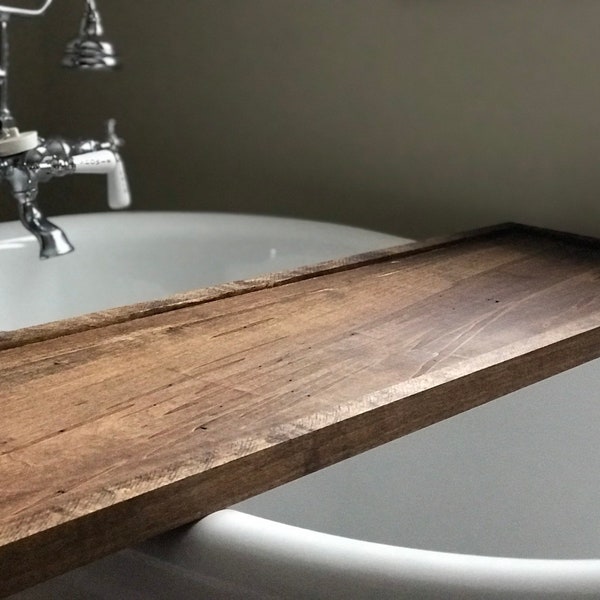 Bandeja de baño de madera personalizable: Bandeja moderna para bañera, regalo de lujo y relajación.