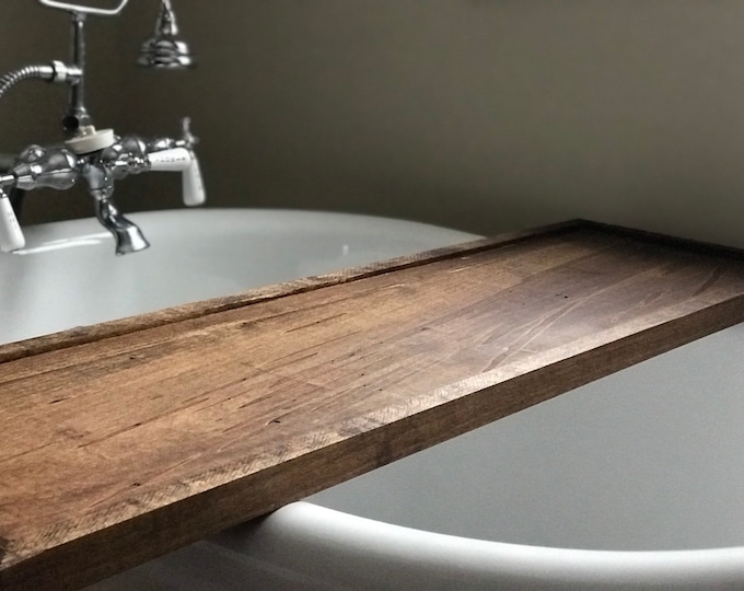 Customizable Wood Bath Caddy: Modern Bathtub Tray, Relaxation and Luxury Gift