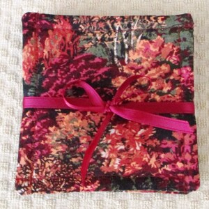 COASTER SET~Harvest~Fall~Gold Autumn Leaves & Trees~Amish Fall Market~Thanksgiving~Turkeys~Set (4)~Fabric~Reversible~Washable~Home Decor~NEW