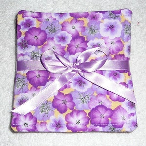 COASTER SET Of 4~FLORAL~Set Of 4~~Reversible~Washable~Lined~Top Stitched~Kitchen Home Dining Decor~Designs Vary~New