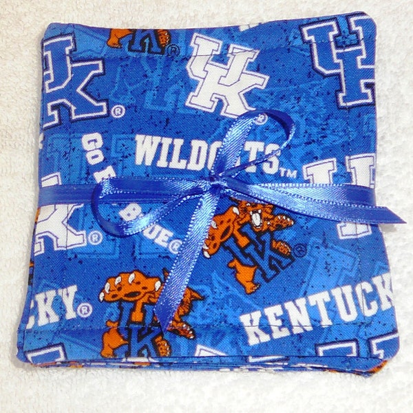 COASTER SETS~"Kentucky Wildcats"~University Of Kentucky~Fabric~Reversible~Washable~Lined~College Dorm & Home Decor~NEW