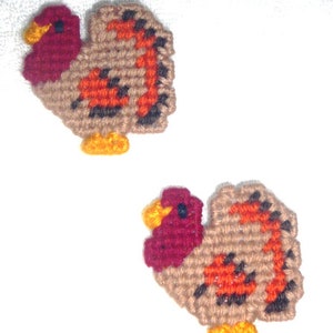 TURKEY PINS~Jewelry~Hand Stitched~Finished Back~Thanksgiving~NEW