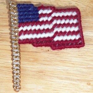 AMERICAN FLAG PIN~Hand Stitched~Patriotic~2&1/2&quot; By 3&quot;~Color Choices Vary~New