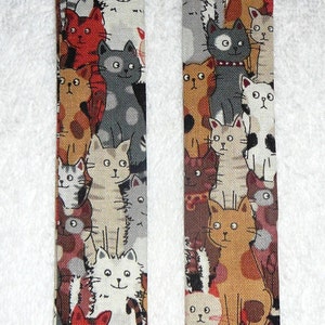 BOOKMARKS~CATS Or KITTENS~Fabric & Button~Washable~Reversible~Designs Vary~Set Of 3~New