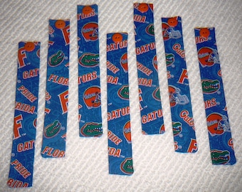BOOKMARKS~University Of Florida~GATORS~UF~Set Of 3~Fabric & Button~Reversible~Washable~New
