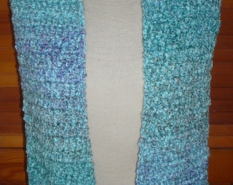 SCARF Or WRAP~Hand Crocheted~Lions Brand Homespun~Soft~Warm~Long~Colors Vary~NEW