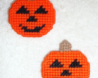 MAGNETS~Pumpkin~Jack-O-Lanterns~Ghosts BOO~Hand Stitched~Finished Back~Button Magnet~Washable~Halloween Decor~NEW