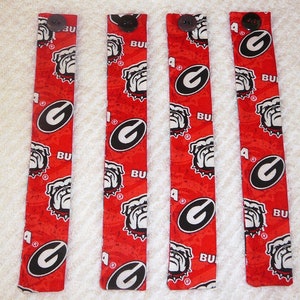BOOKMARKS~Collage Design~"University Of Georgia"~"BULLDOGS"~Fabric~Set Of 3~Reversible~Washable~College Teams~Handcrafted~NEW