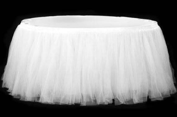 White tulle table clearance skirt