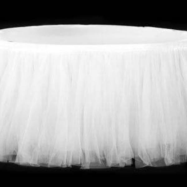 Tulle Skirt, Tulle, Tulle Table Skirt, Long Tulle Skirt, White Tulle Table Skirt, Tulle Table Cloth, Tulle Tableclothes, Tulle Table Runner