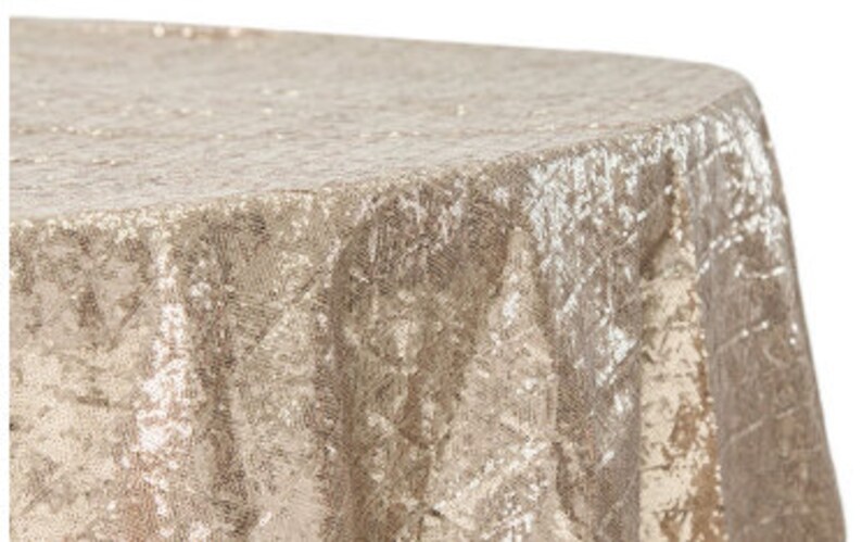 Glitter Tablecloth Champagne Sequin Rose Gold Image 0