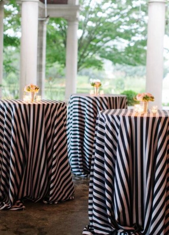 Black and White Stripe Table Setting