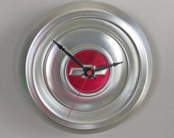 7 Chevy Hubcap Clock Etsy