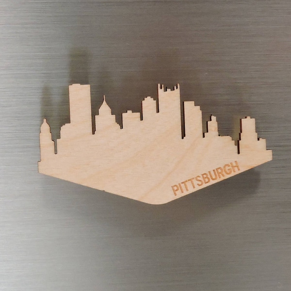 Pittsburgh Skyline Magnets - Laser Engraved