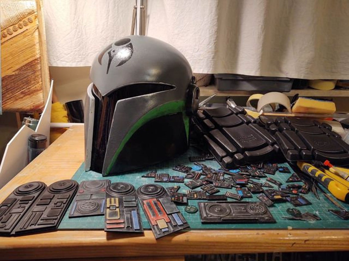 Mandalorian Helmet Modular interior Set Star Wars cosplay Etsy