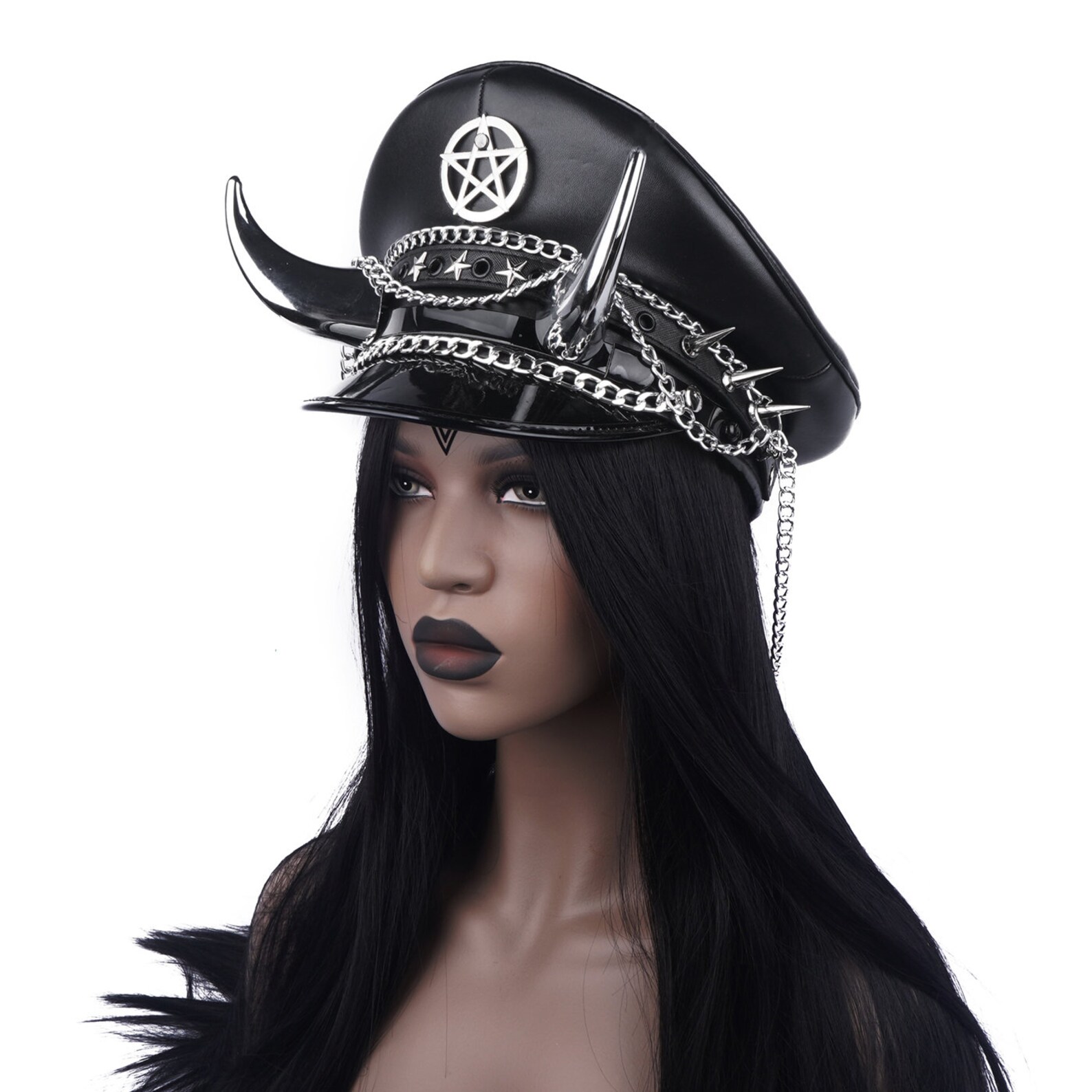 DEVIL HORNS CAP cappello in ecopelle cappello gotico goth Etsy Italia