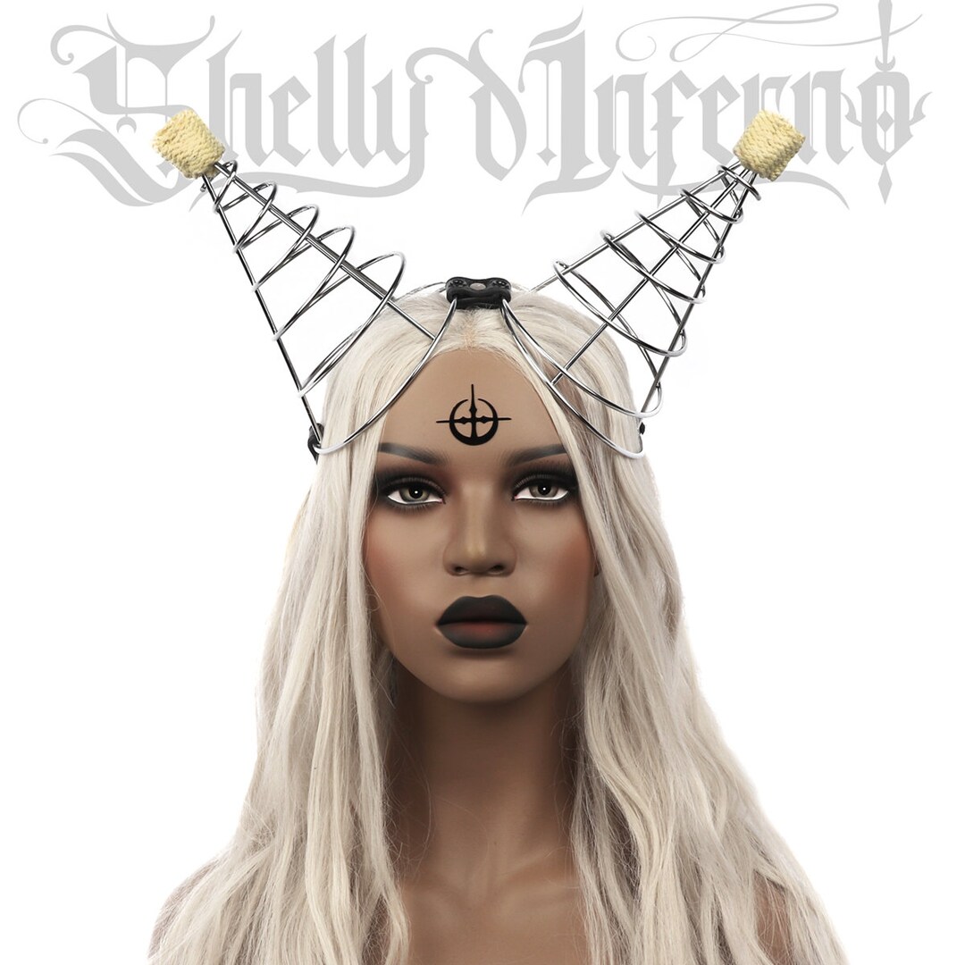 INFERNO Spiral Horns Fire Dance Headdress Equipment Flaming Costume Poi