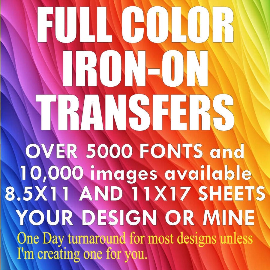 Full Color Iron On Transfers shirt transfers Etsy