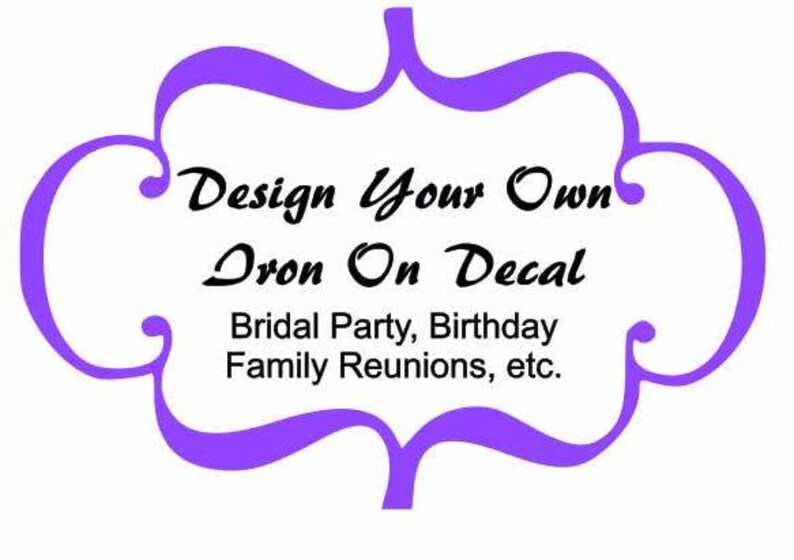 Iron on Transfer Design Your Own Transfer Bridal Iron On Etsy