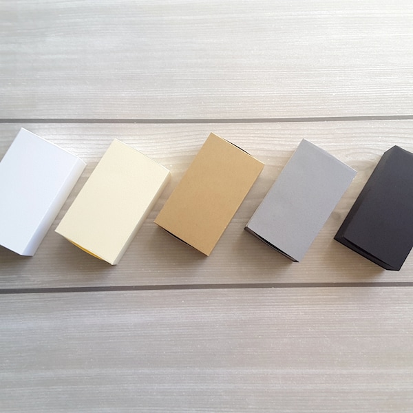 Neutral color sliding boxes / mini plain box/ Favor Box / Mini Gift Box/ Your choice of white / cream/ kraft/ gray / black / Set of 6