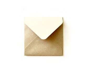 2x2 3x3 4x4 5x5 card envelopes/ Kraft Square Envelope/ Various Square Envelope Sizes / Recycle Kraft / Set of 12