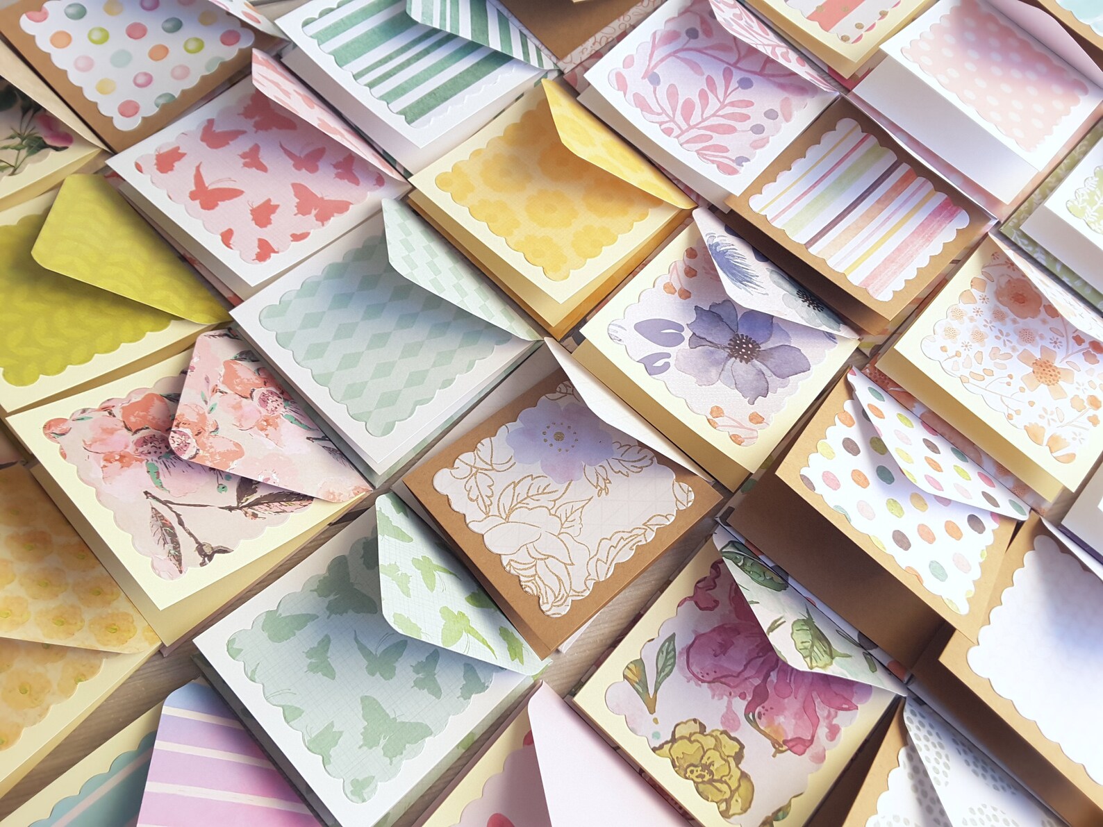 3 X 3 Mini Note Cards With Envelope / Blank Note Etsy