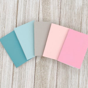 2"x3" Pastel Pink Blue Cover Mini Notebook/ Tiny Notepad/ Slim notebook/ Small Memo/ Pocket notebook/ Wallet notebook/ Wee Notebook Set of 5