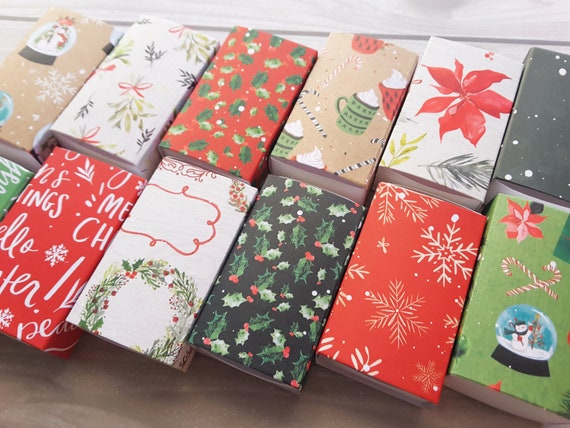 Slide Box/ Assorted Holiday Patterns Mini Boxes / Favor Box / Handmade Mini  Box / Gift Box / Party Favor / Say Freeze II / Set of 12 