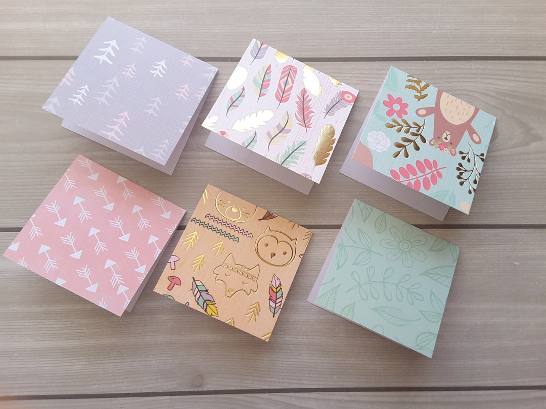 Floral Mini Note Cards, Bulk Mini Note Cards, Assorted Floral Mini  Notecards, Set of 25 or 100, 3 X 3 Cards. Not Suitable for Mailing. 