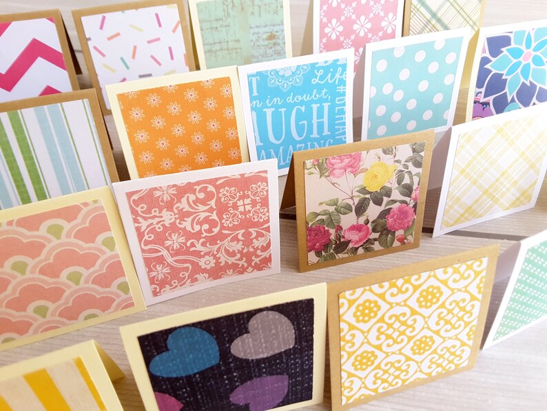 2 X 2 Mini Note Cards / Mini Fold Cards / Thank You Enclosures Etsy