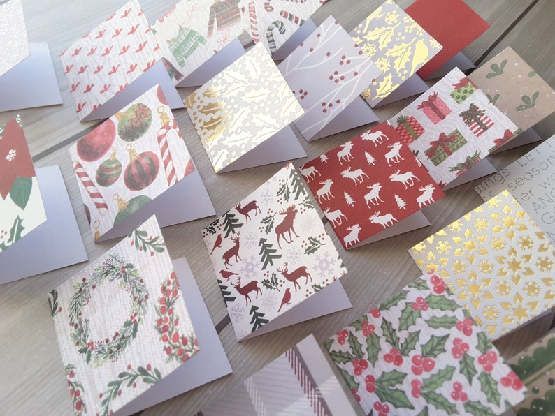 2 X 2 Mini Christmas Cards With Envelope / Etsy