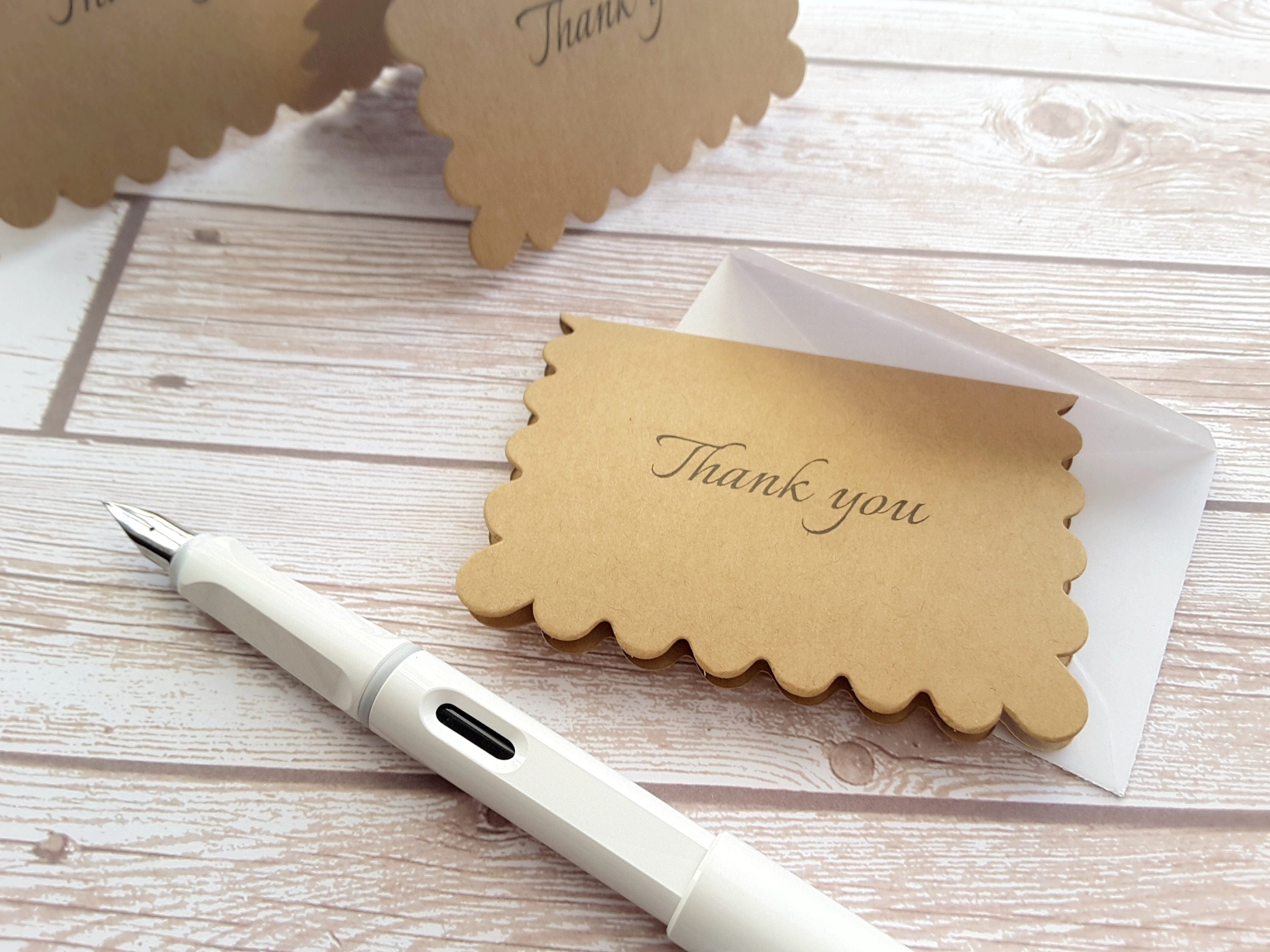  2 x 3.5 Simple Thank You Cards with  Envelope/White/Cream/Kraft Thank You Card/Small Note Cards/Mini Thank You  Card/Set of 20 : Handmade Products