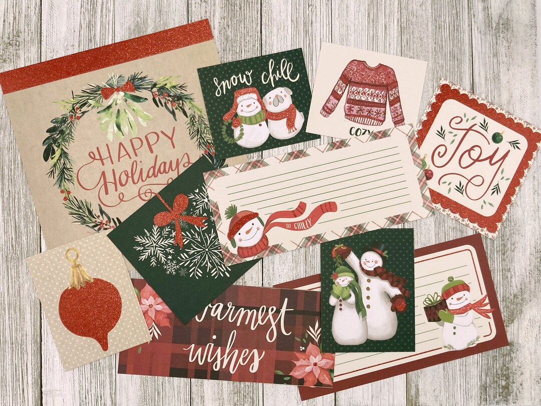 Assorted Christmas Journaling Cards / Pocket Pages / Journal Etsy