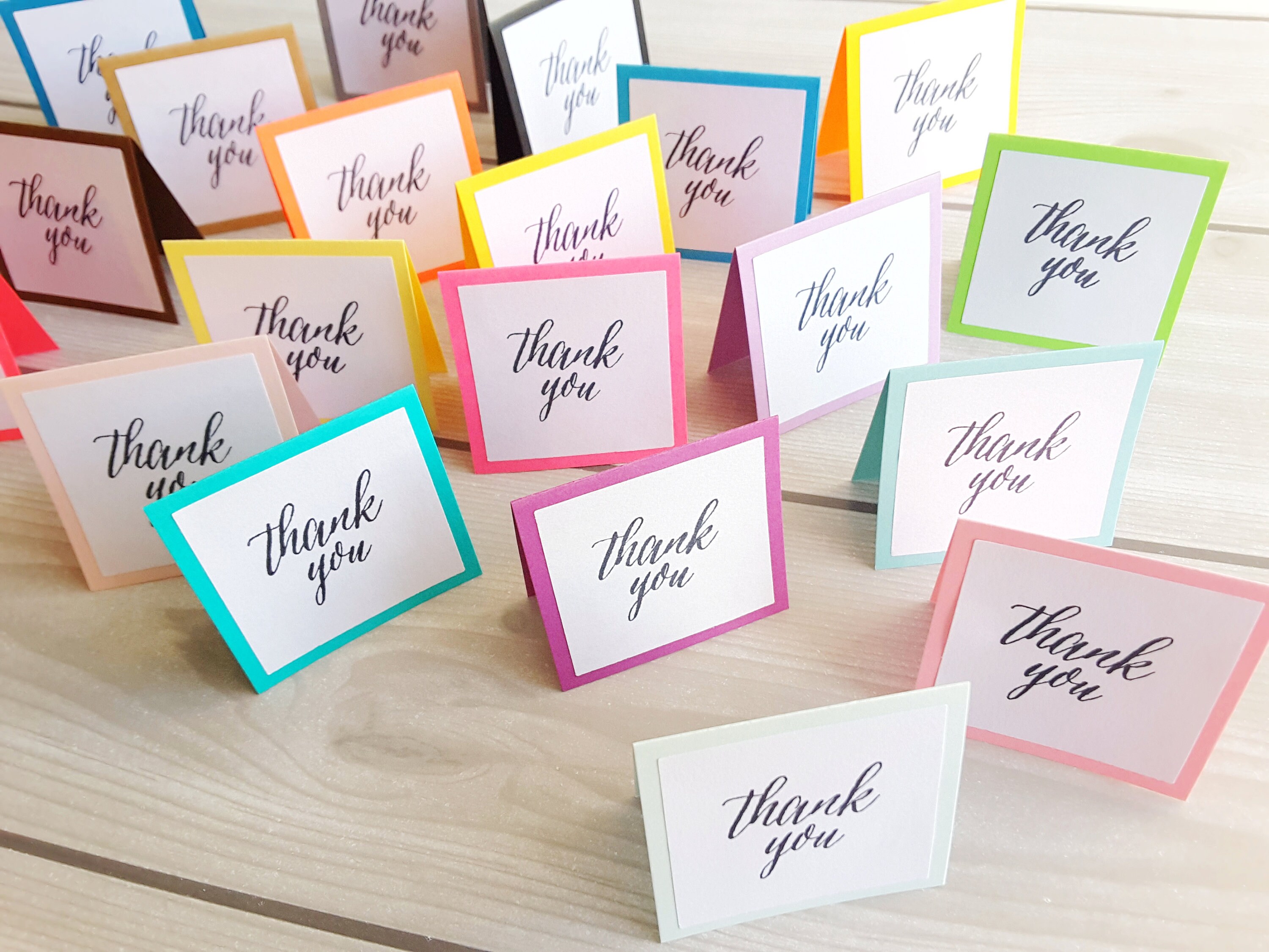 2 x 3.5 Mini Fold Thank You Cards with Envelope/Note Cards/Small cards/Mini  Thank You Enclosures/Assorted Patterns/Set of 12