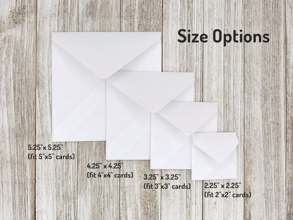 Enveloppes de cartes 2x2 3x3 4x4 5x5/ Enveloppe carrée de couleur
