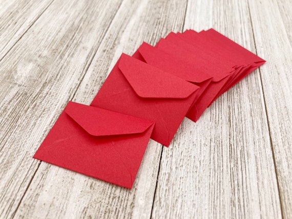 TINY Enveloppes rouges/ Mini Enveloppe rouge/ Petite note damour /  Décorations scrapbooking / Artisanat de vacances / Fournitures de journal /  Ensemble de 25 -  France