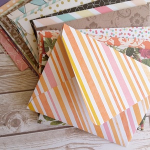 A2 Envelopes / Card Envelopes / Pattern Envelopes / Blank Stationery / Assorted Patterns in Various colors/ Set of 10