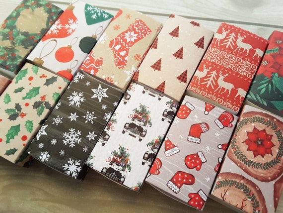 Slide Box/ Assorted Holiday Patterns Mini Boxes / Favor Box / Handmade Mini  Box / Gift Box / Party Favor / Fireside / Set of 12 