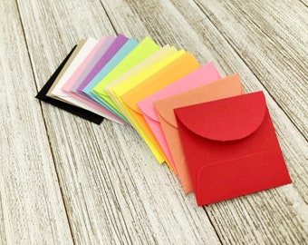 TINY RANDOM Color Envelopes/ Colorful Mini Envelope/ Little Love note envelope / Scrapbooking Decorations / Journal supplies / Set of 25