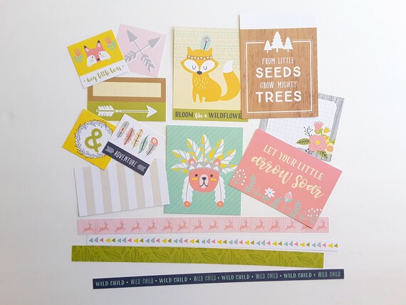 Assorted Journaling Cards Pocket Pages Journal Accessory Scrapbooking Cards Mini Flat Note Cards Trees Fox And Bear Set Of 15 - 