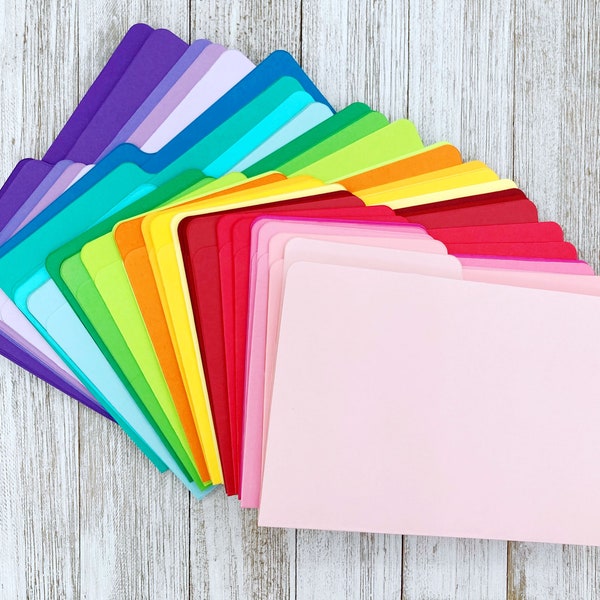 6.5 x 4.5 Mini Colorful File Folder for Journals, Pen Pals, Scrapbooking, Smash Book, Paper Scraps Organizer / set of 10