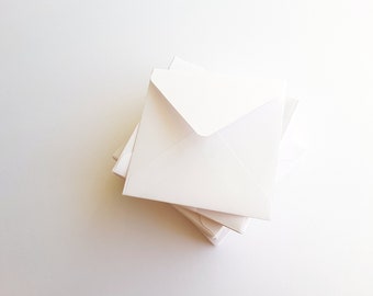 2x2 3x3 4x4 5x5 card envelopes/ White Square Envelope/ Various Square Envelope Sizes / Set of 20