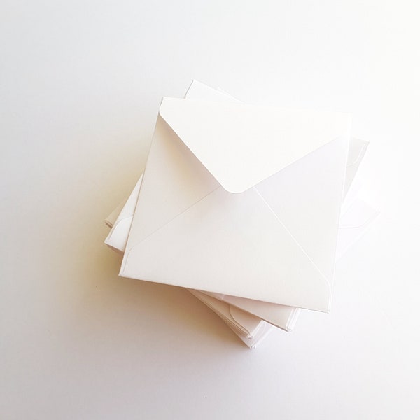 2x2 3x3 4x4 5x5 card envelopes/ White Square Envelope/ Various Square Envelope Sizes / Set of 20