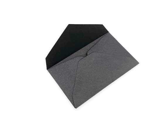 Enveloppes de carte-cadeau 2x 3,5/ Mini enveloppe noire/ Porte-carte-cadeau  / Ensemble de 12