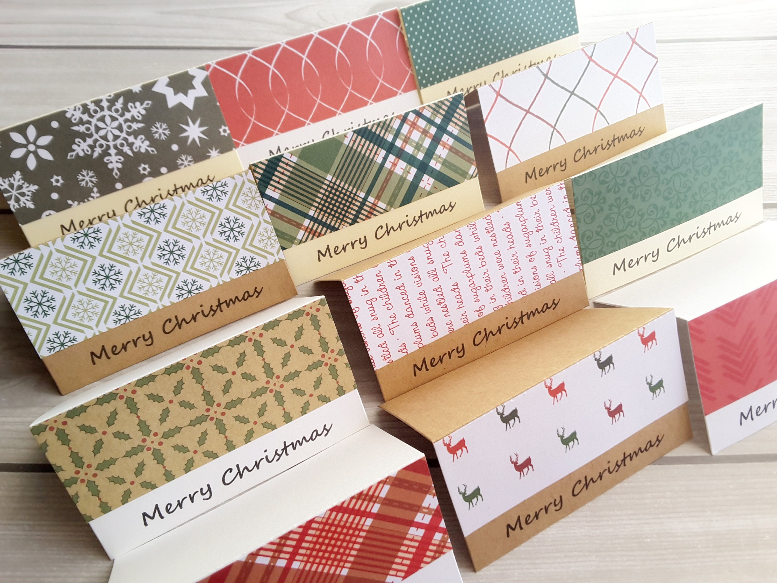 2 X 3.5 Inch Blank Business Card / Kraft/ Cream/ White Flat Note Cards/  Blank Cardstock Inserts/ Set of 20 