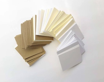 50 Pieces 2.5" x 3" Assorted card stock rectangles/ Card Scrap Pack/ Card Stocks Destash/ Mixed Media Supplies/ Card Stock Piece Value Pack