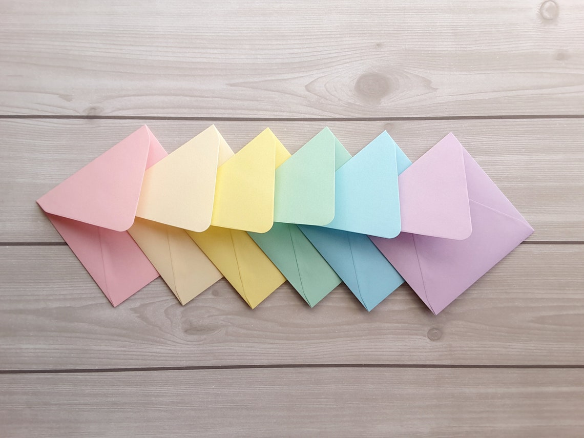 4.5 X 4.5 Pastel Color Envelopes/ Fit Etsy