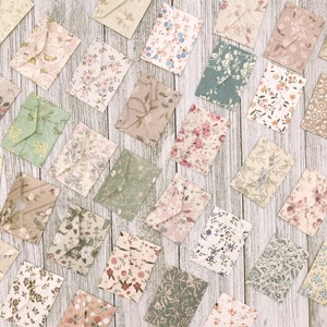 TINY Random Floral Envelopes/ Mini Floral Themed Envelopes/ Little Love note envelopes / Scrapbooking / Journal/ Tooth Fairy /Set of 25 image 5