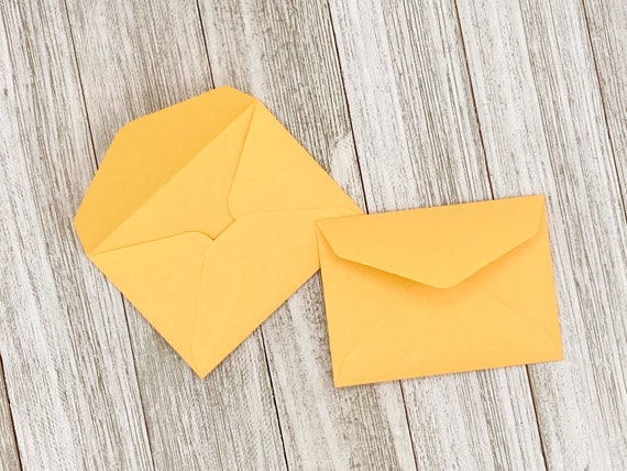 2,5 x 3,5 enveloppes de carte / Petite enveloppe / Mini enveloppe /  Enveloppes jaunes / Ensemble de 12